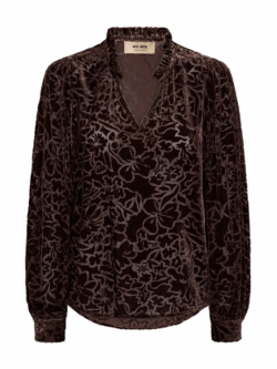 Mos Mosh, Vilsa blurred velve blouse, bracken - M