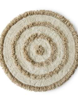 HK Living, round bath mat cream, 80*80cm