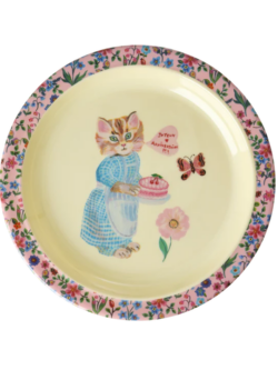 Rice, Melamine kids lunch plate, Nathalie L`ete print, pink