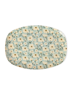 Rice, Melamine rectangular plate, summer bloom print