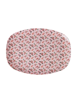 Rice, Melamine rectangular plate, rose is a rose print