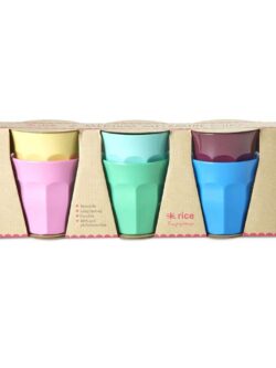 Rice, Melamine cups inn ass colours, 6pack