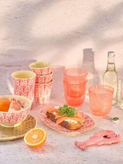 Rice, melamine rectangulær plate with pink lobster