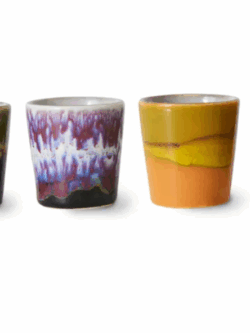 HK LIving, 70s ceramics: egg cups, island (set of 4)