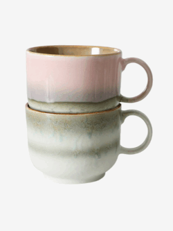 HK Living,  70s ceramics, teacup 2pk, nova