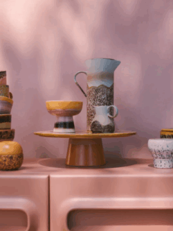 HK LIving, 70s ceramics, tapas bowl on base, sunshade