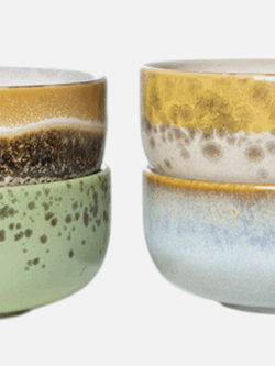 HK LIving,  70s ceramics: XS bowls, castor (set of 4)