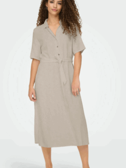JDY, Say midi shirt dress, oatmeal