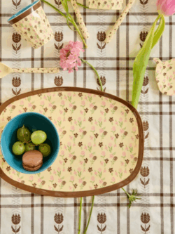 Rice, melamine plate with hacienda flower print
