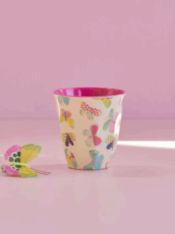Rice, melamine cup, butterfly print