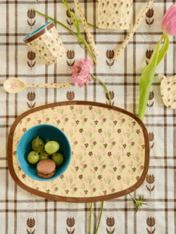 Rice, melamin cup, hacienda flower