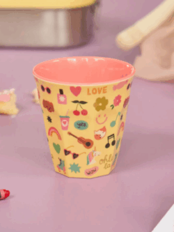 Rice, melamine cup, unicorn love
