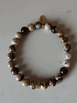 Rockz, brun agat, mocha golden, 8mm
