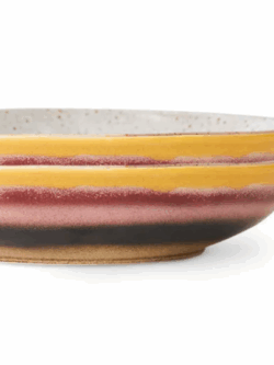 HK Living, 70s Ceramics curry bowl, hibiscus 2pk