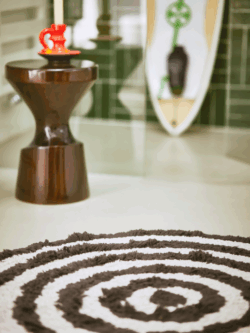 Hk Living, round bath mat monocrome, 80x80