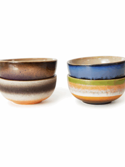 HK Living, 70s ceramics xs bowls, sierra, set of 4