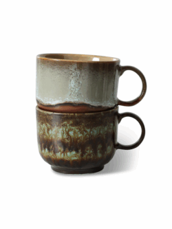 HK LIving, 70s ceramics tea cups, odyssey, set of 2