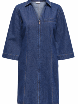 JDY, Sally Zip Stitch dress, denim, dark blue