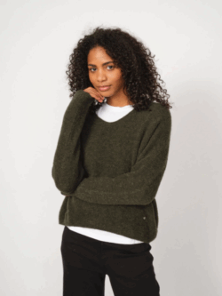 Mos Mosh, Thora v-neck knit, grape leaf