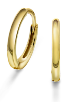 PAN, Øreringer i forgylt sølv, d 15 mm, b 2 mm