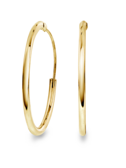 PAN, Øreringer i forgylt sølv, d 20 mm, b 1,6