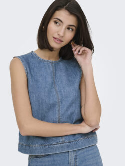 JDY, Bern S/L Top, Light Blue Denim - XXL
