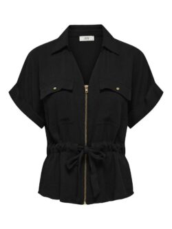JDY, Mille zip shirt, Black - S