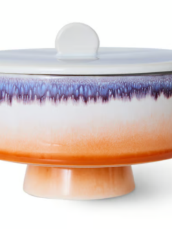 70s ceramics, bonbon bowl, mauve