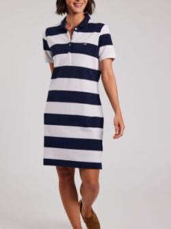 Sebago, Polo Pique Dress, Navy/White - M