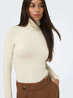 JDY, Sissy highneck top, Oatmeal