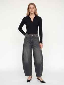 Mos Mosh, Ronika wool knit polo, Black